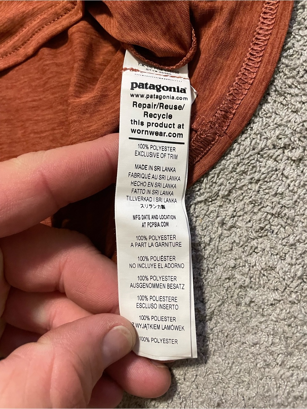 Patagonia Short Sleeve Trail Tee in Rust Orange - Picture 6 of 14